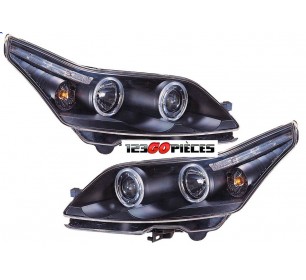 Paire de phares ANGEL EYES + LED, noir pour Citroen C4 11/2004-6/2009 - GO4072480