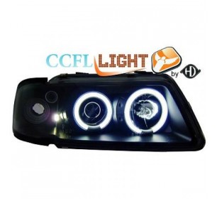 Paire de phares ANGEL EYES CCFL, cristal/noir pour Audi A3 1996-2000 - GO1030881