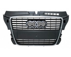Grille de calandre noire et chrome AUDI A3 8P 07/2008 au 08/2012