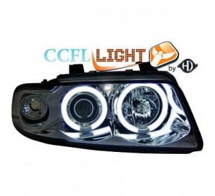 Paire de phares ANGEL EYES CCFL, cristal/chrome pour Audi A4 1995-1998 - GO1016481