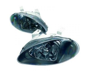 Paire de phares design, noir pour Honda CIVIC CRX DEL SOL 1992-1997