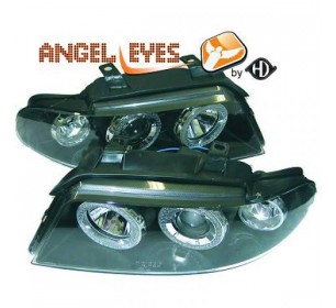 Paire de phares ANGEL EYES, fond noir pour Audi A4 1999-2001 - GO1016780