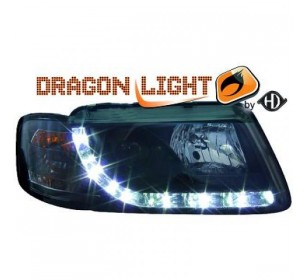 Paire de phares diurnes à LED, noir pour Audi A4 1996-1999 - GO1030885