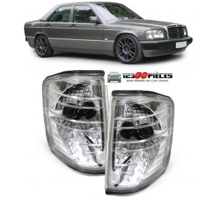 Paire de feux clignotants cristal chrome Mercedes 190 E/D (W201) 1982-1993 - GO12281