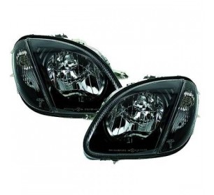 Paire de phares avants design cristal noir Mercedes SLK (R170) 1996-2004 - GO1635580