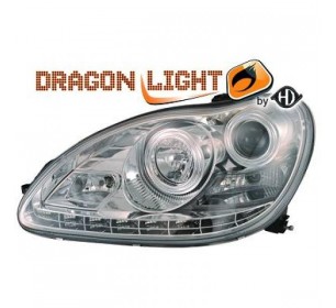 Paire de phares XENON, cristal/chrome pour Mercedes W220 2002-2005 - GO1646385